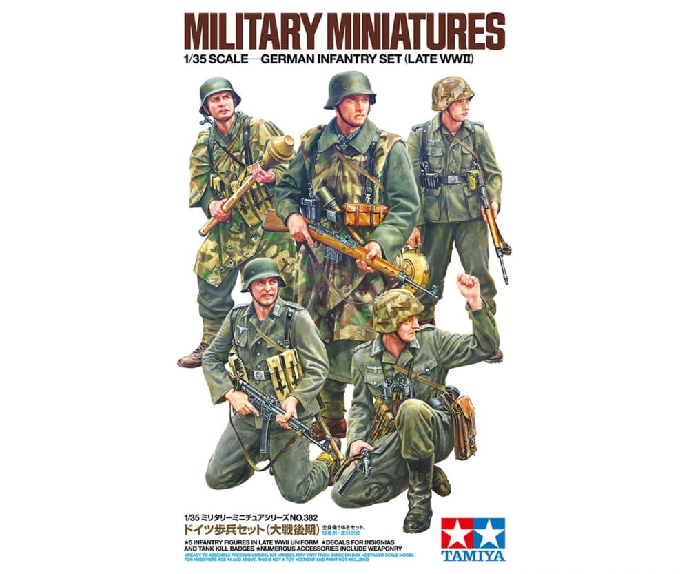 Tamiya 1:35 Figuren Set Deutsche Infanterie 1943-45 (5) Plastik Modellbausatz