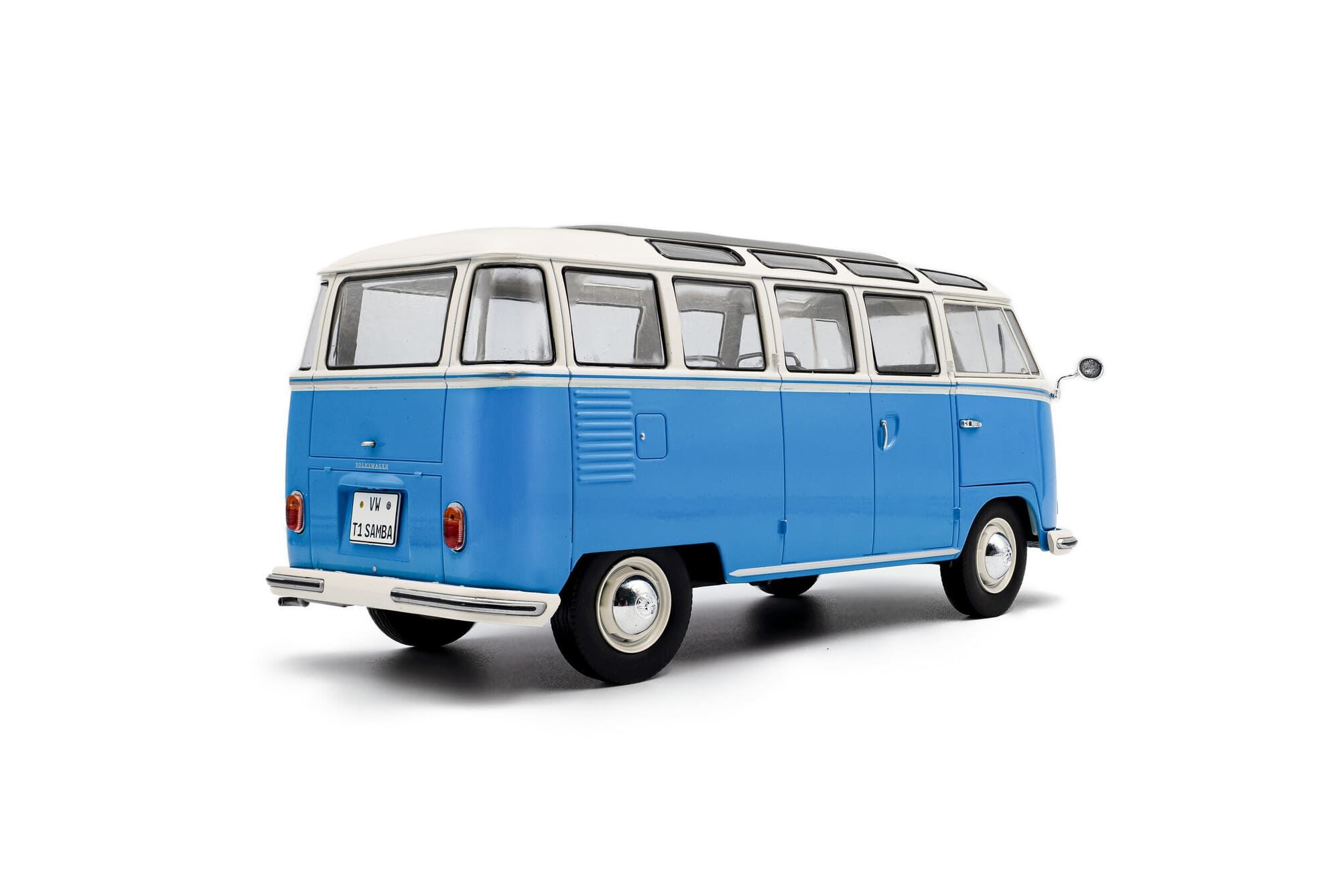 Solido VW T1 Samba 21 Fenster Blau Weiss Standmodellauto im Massstab 1_18