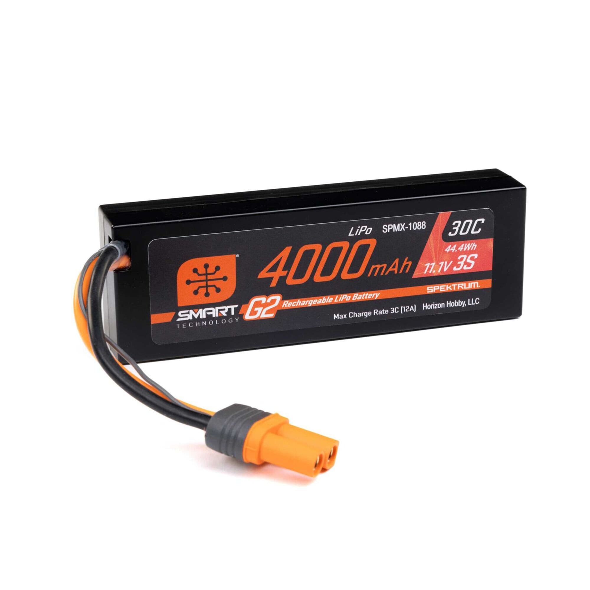 Spektrum Smart G2 11,1V 4000mAh 3S 30C LiPo Akku IC5 Hardcase für RC Cars