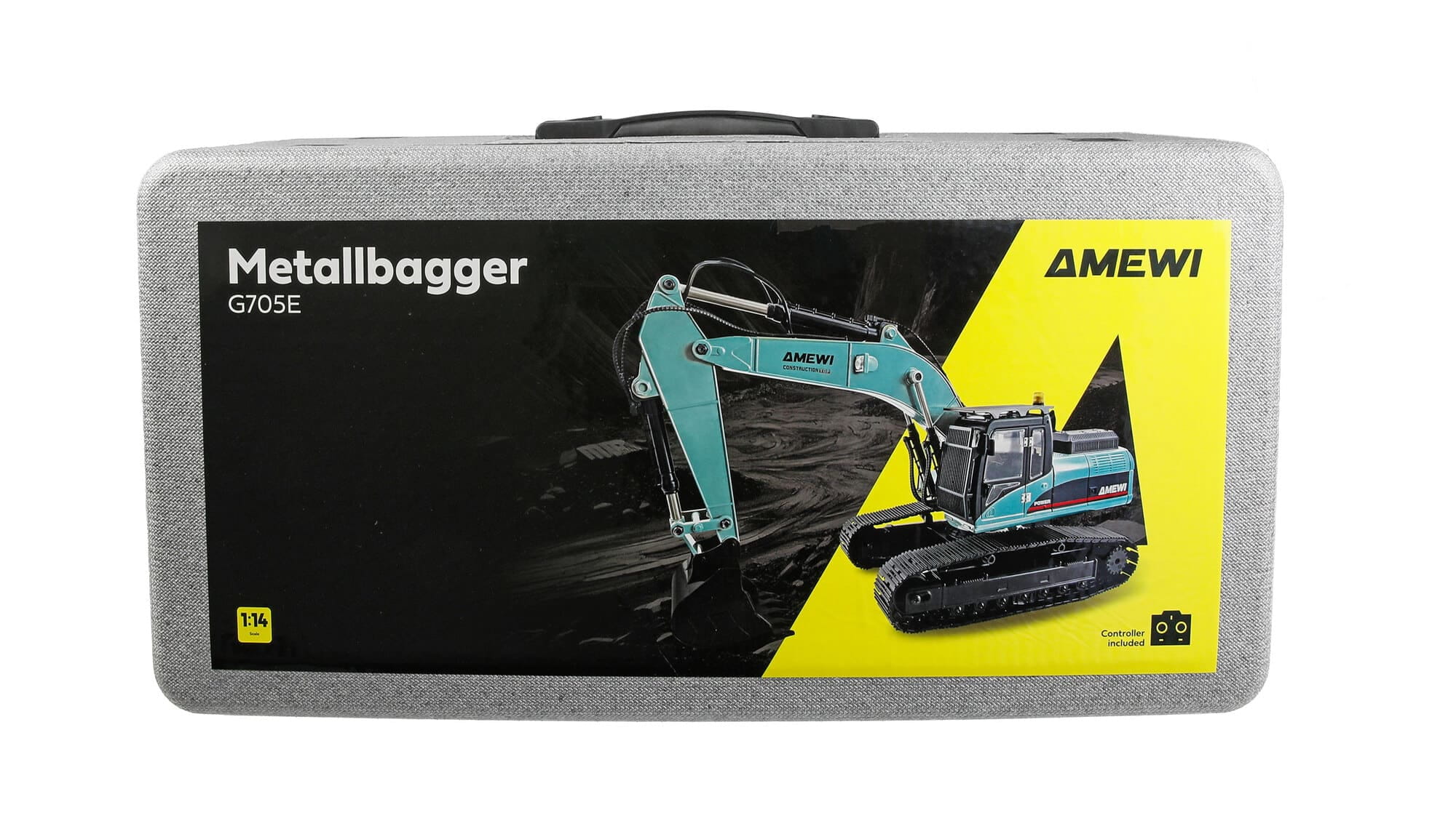 Amewi G705E Bagger Metall 1_14 RTR petrol mit Anbauwerkzeugen