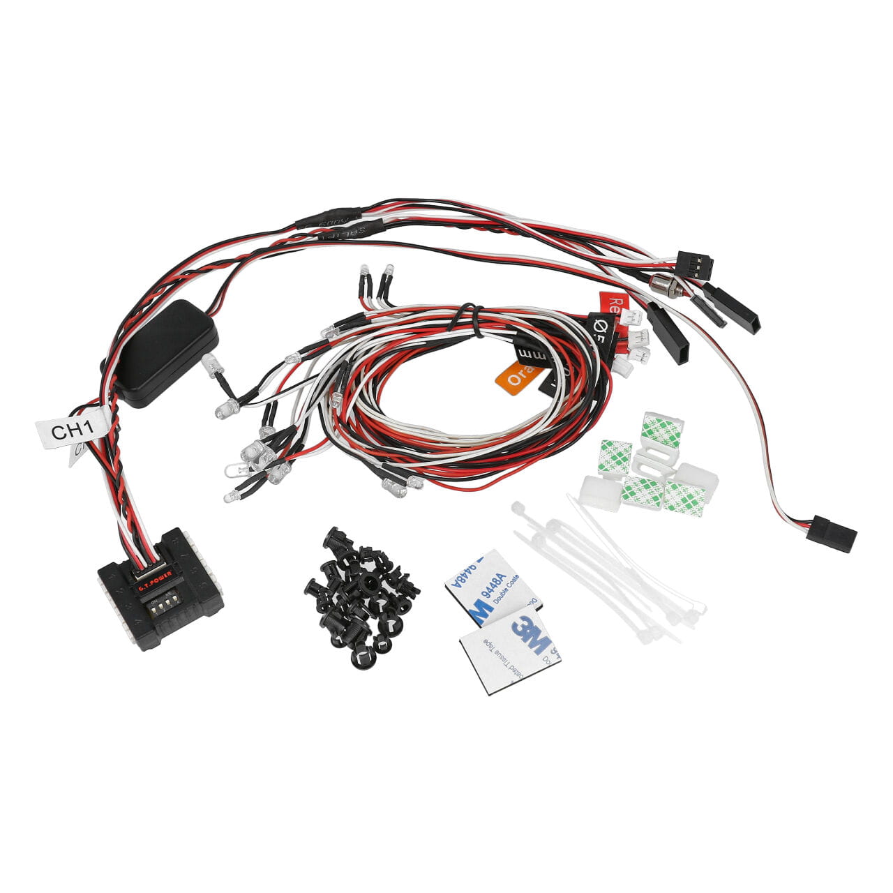 GT Hobbies Lichtset fuer Autos mit 16 Led einstellbar - RC-Zubehoer