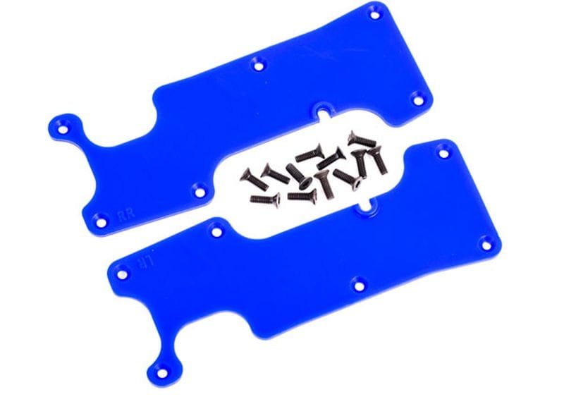 Traxxas Querlenker-Abdeckung blau hinten l_r _ Schrauben - RC-Zubehoer