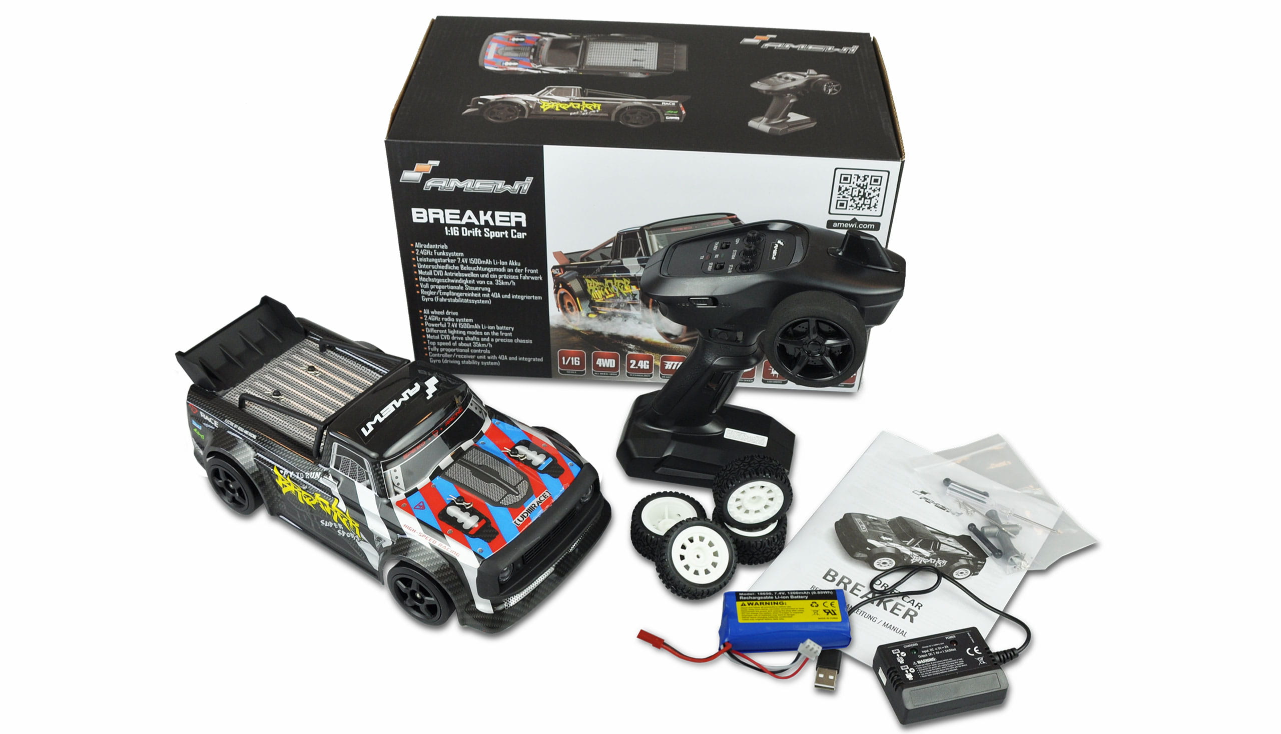 Amewi RC Drift Sport Car Breaker 1:16 2,4GHz RTR