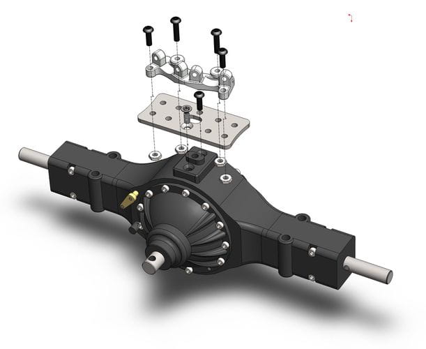 Thicon Adapter-Set Differenzial fuer ScaleClub Federung - RC-Zubehoer