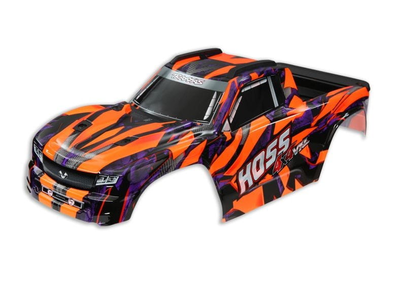 Traxxas Karosserie Hoss 4X4 VXL orange _ inkl. Aufkleber - Karosserie Clips v_h - RC-Zubehoer Traxxas Karosserie Hoss 4X4 VXL orange _ inkl. Aufkleber - Karosserie Clips v_h - RC-Zubehoer