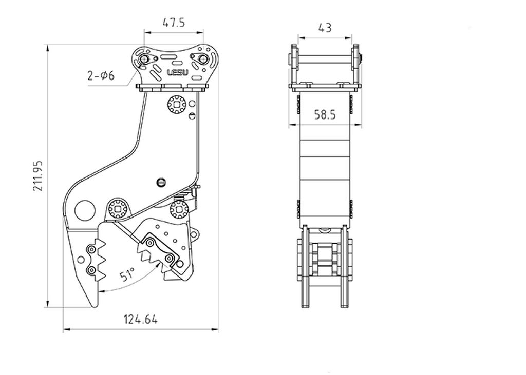 Lesu Steinbrecher hydraulisch für 74t-Bagger
