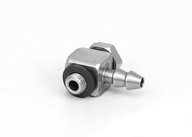 Lesu Hydraulik Anschluss-Nippel gewinkelt M3 fuer 3mm Schlauch - RC-Zubehoer
