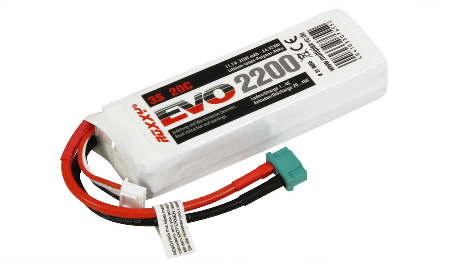 Multiplex ROXXY EVO LiPo Akku 11_1V 3S 2200 M 20C 24_4 Wh - RC-Zubehoer
