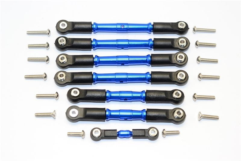 GPM Alu Spurstangen Set blau _7 Stk._ fuer Traxxas Slash 4x4 - RC-Zubehoer
