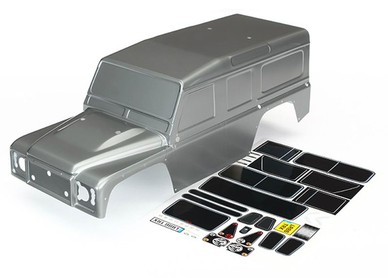 Traxxas Karosserie_ Land Rover Defender_ graphite silber _Decals - RC-Zubehoer