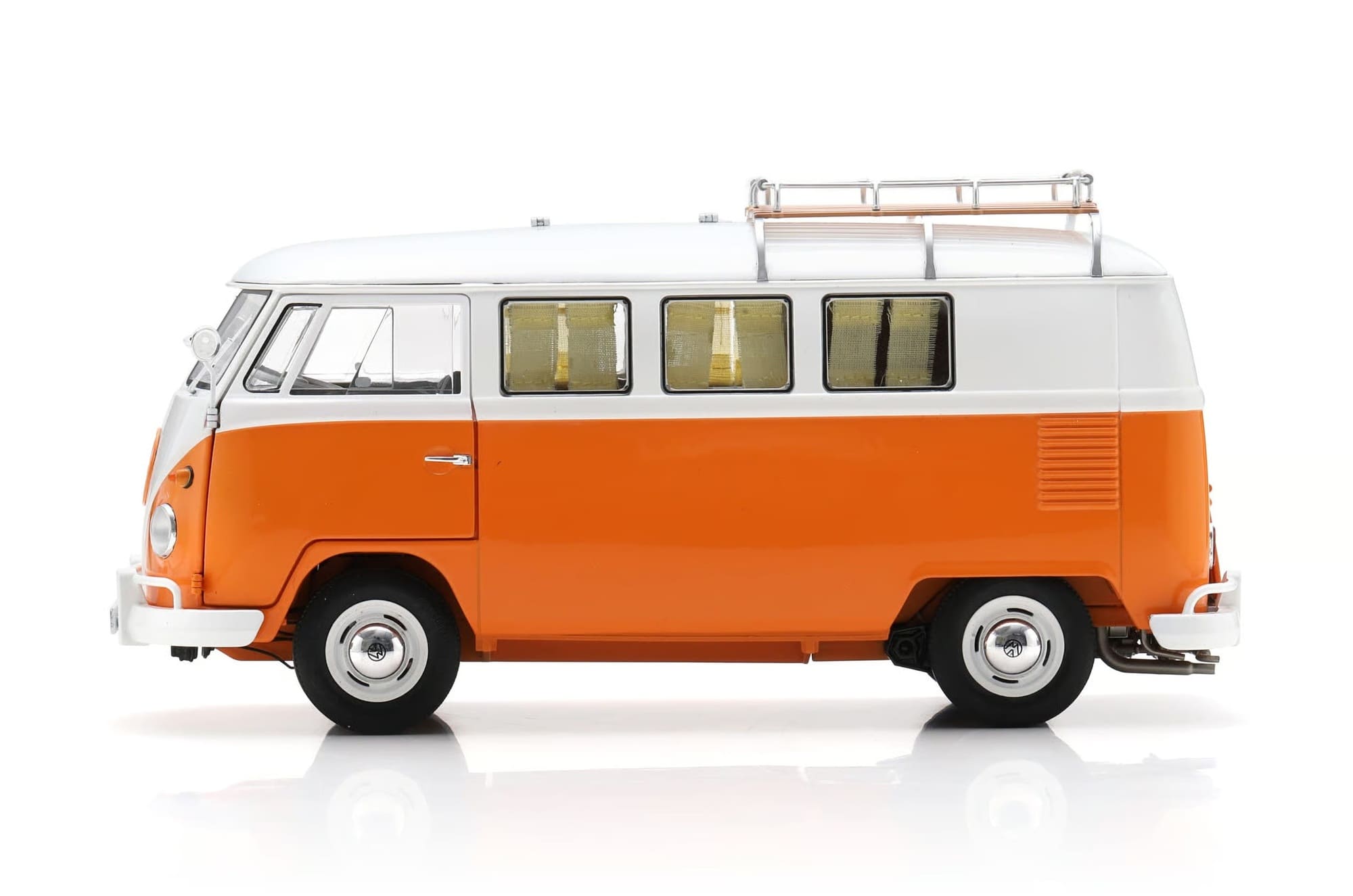 Schuco VW T1 Camper Orange_Weiss 1_18 Sammlermodell