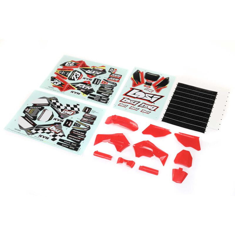 Losi Red Plastics mit Wraps: Motorrad Promoto-MX