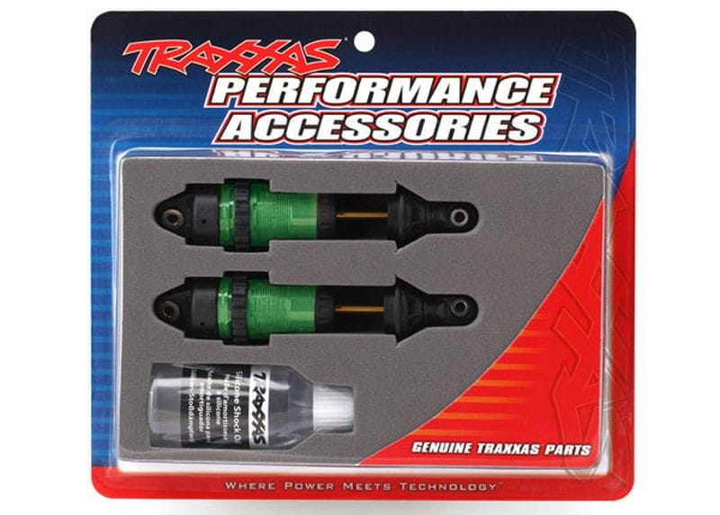 Traxxas Dämpfer GTR lang Alu grün PTFE-coated +TiN shafts (2)