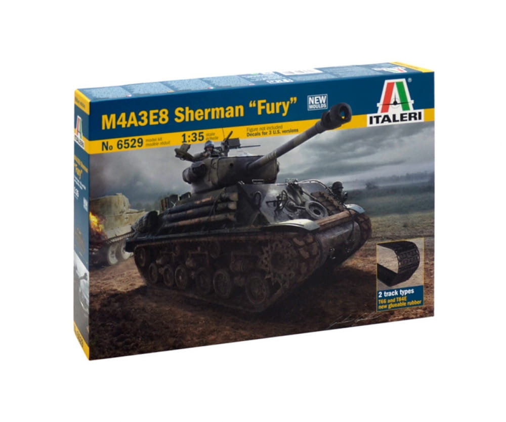 Italeri 1:35 M4A3E8 Sherman "Fury" Panzer Plastik Modellbau Bausatz