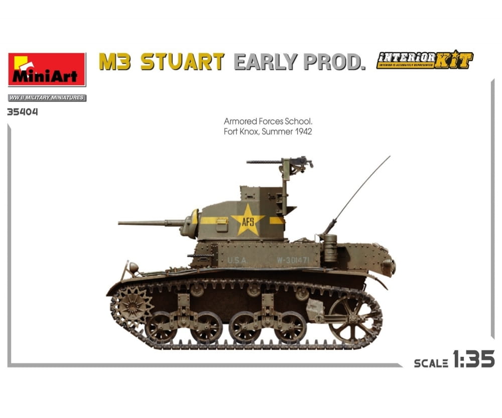 MiniArt 1_35 M3 Stuart fruehe Prod. Interior Kit Plastik Modellbausatz - RC-Zubehoer