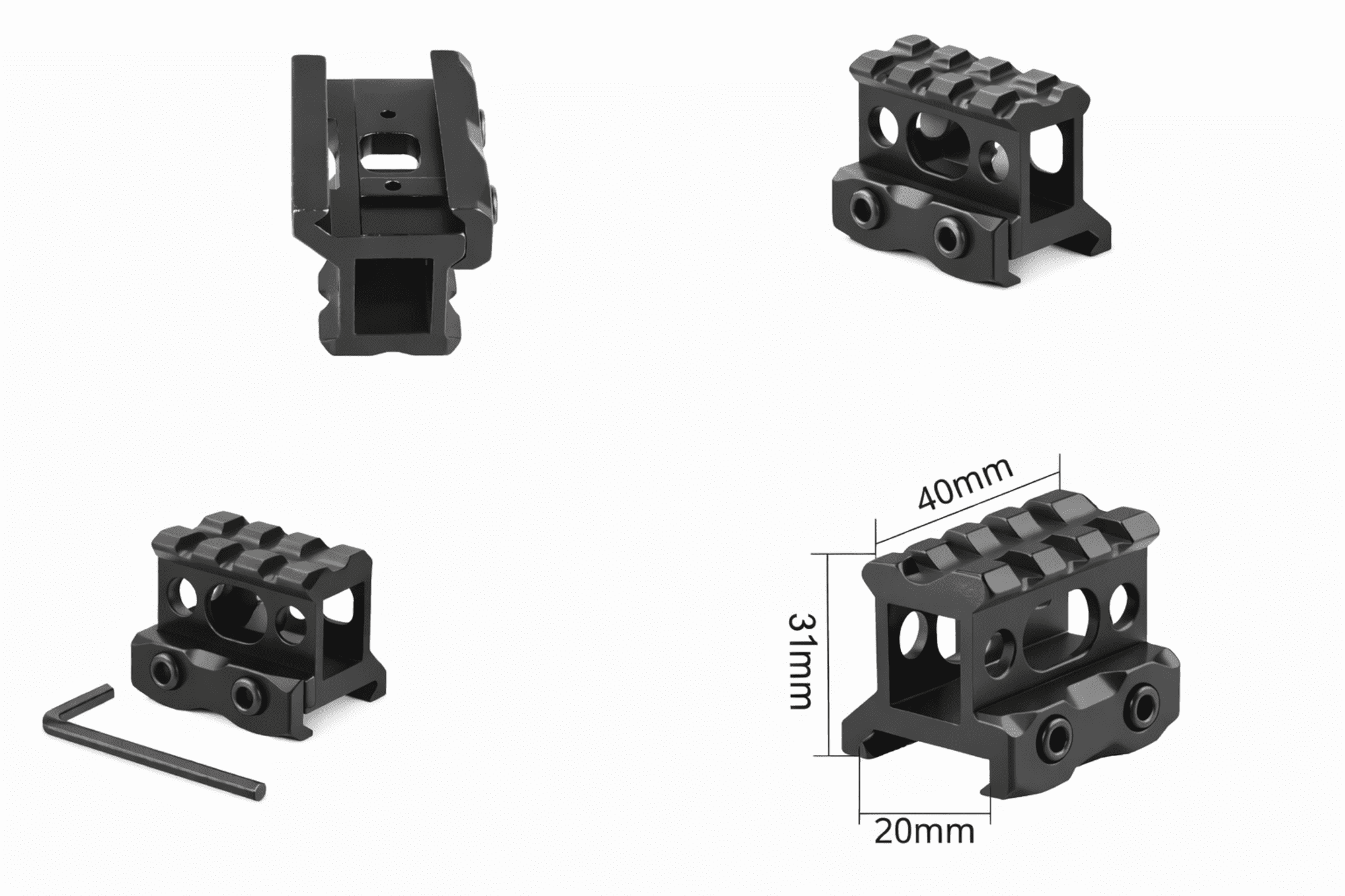 Picatinny Rail Erhoehung Short Riser Mount 20 mm