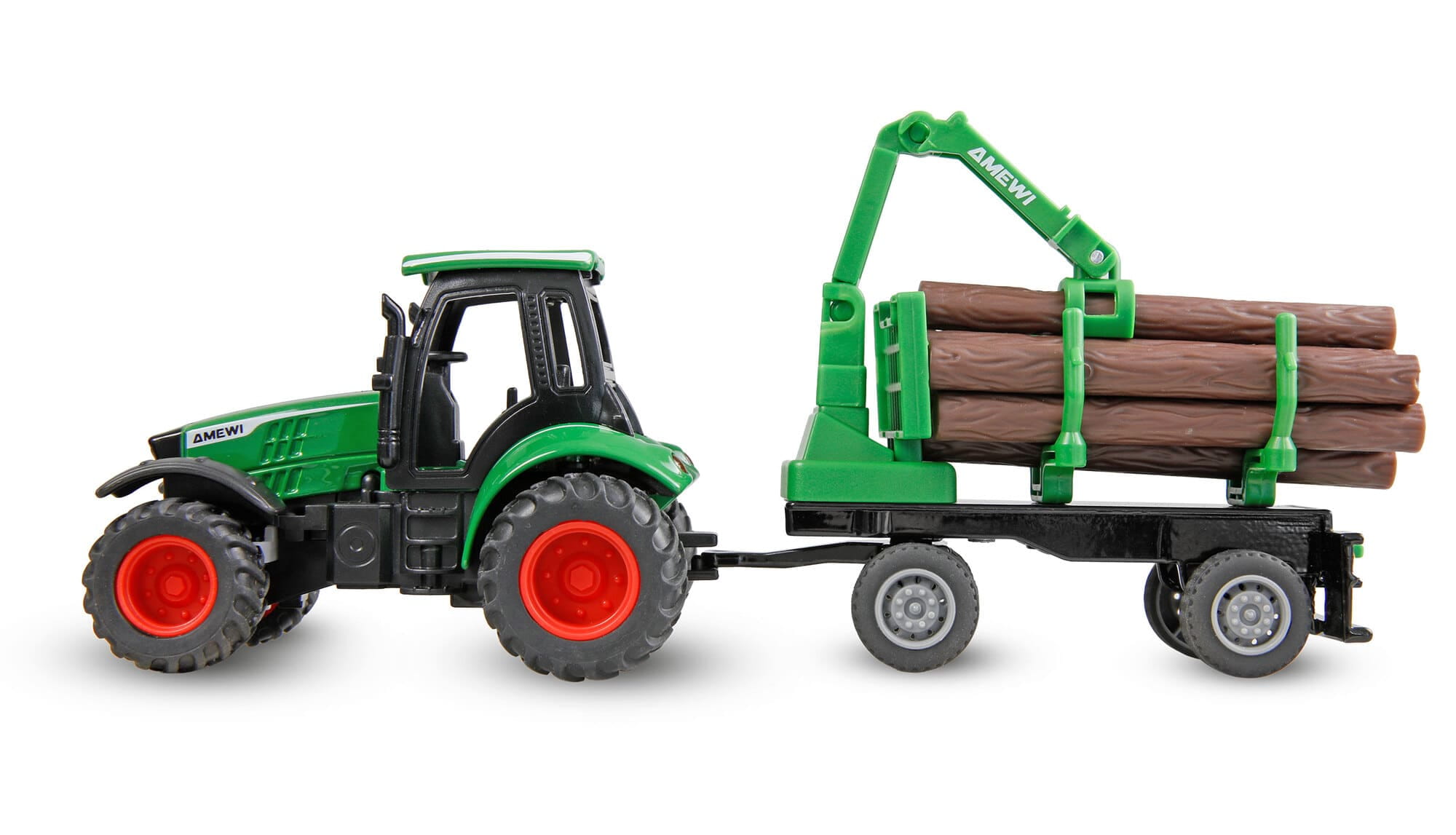 Amewi RC Traktor Metall 1_64 mit Rueckeanhaenger und Ladekran