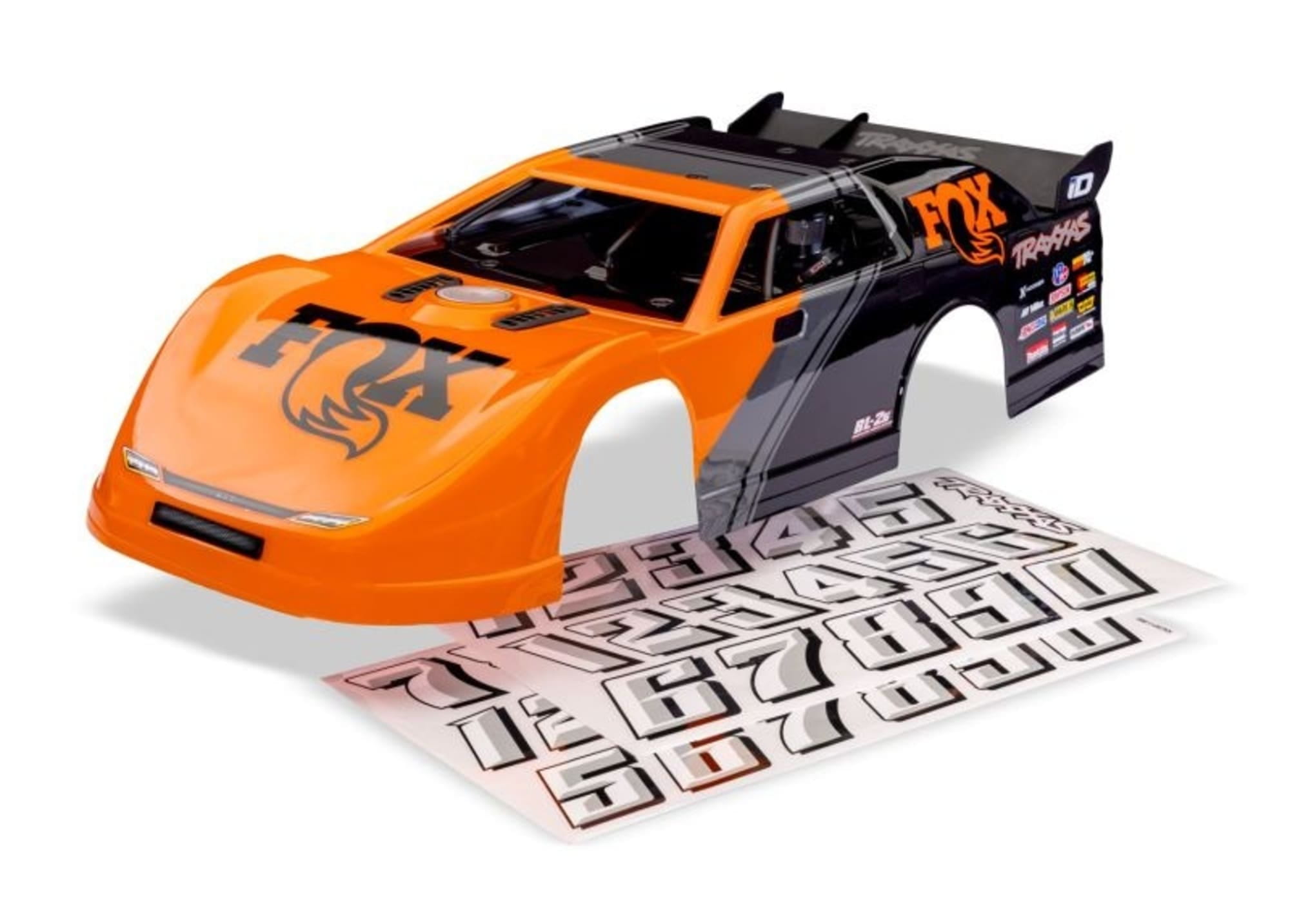 Traxxas Karosseries Serie Slash Late Model komplett FOX-Design fuer RC Modelle