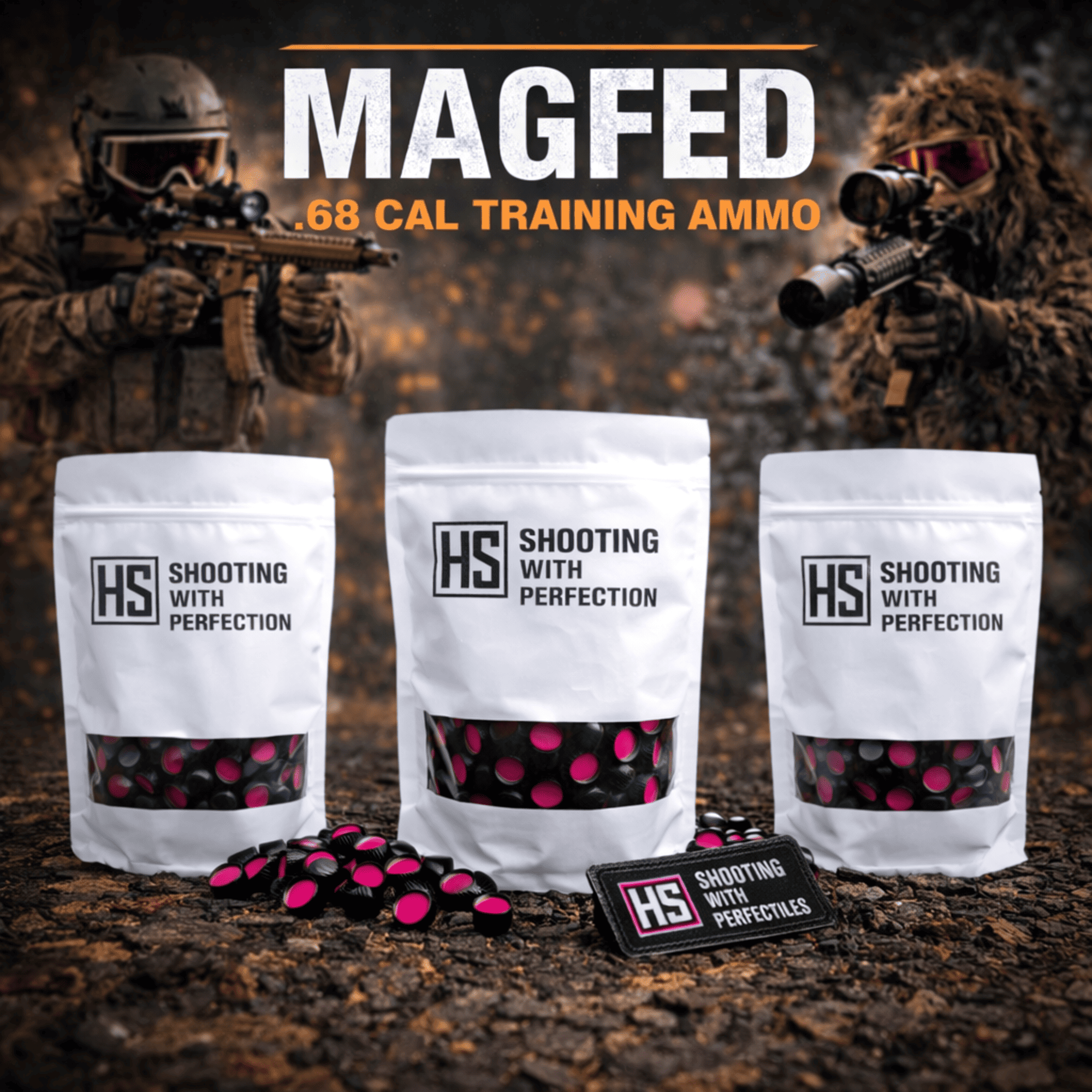 HS Projectiles Trainingsprojektile Paintball 100 Stueck Schwarz Pink MagFed