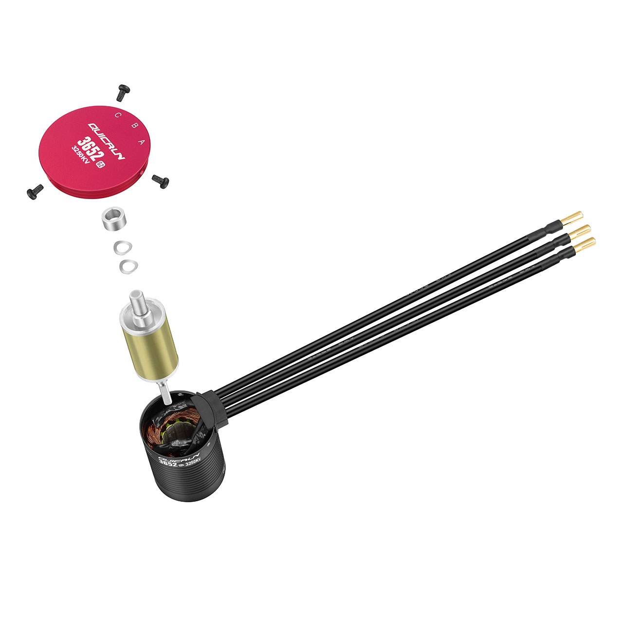 Hobbywing QuicRun 3652SL G2 Sensorless Motor 3250kV 3.175mm Welle - RC-Zubehoer