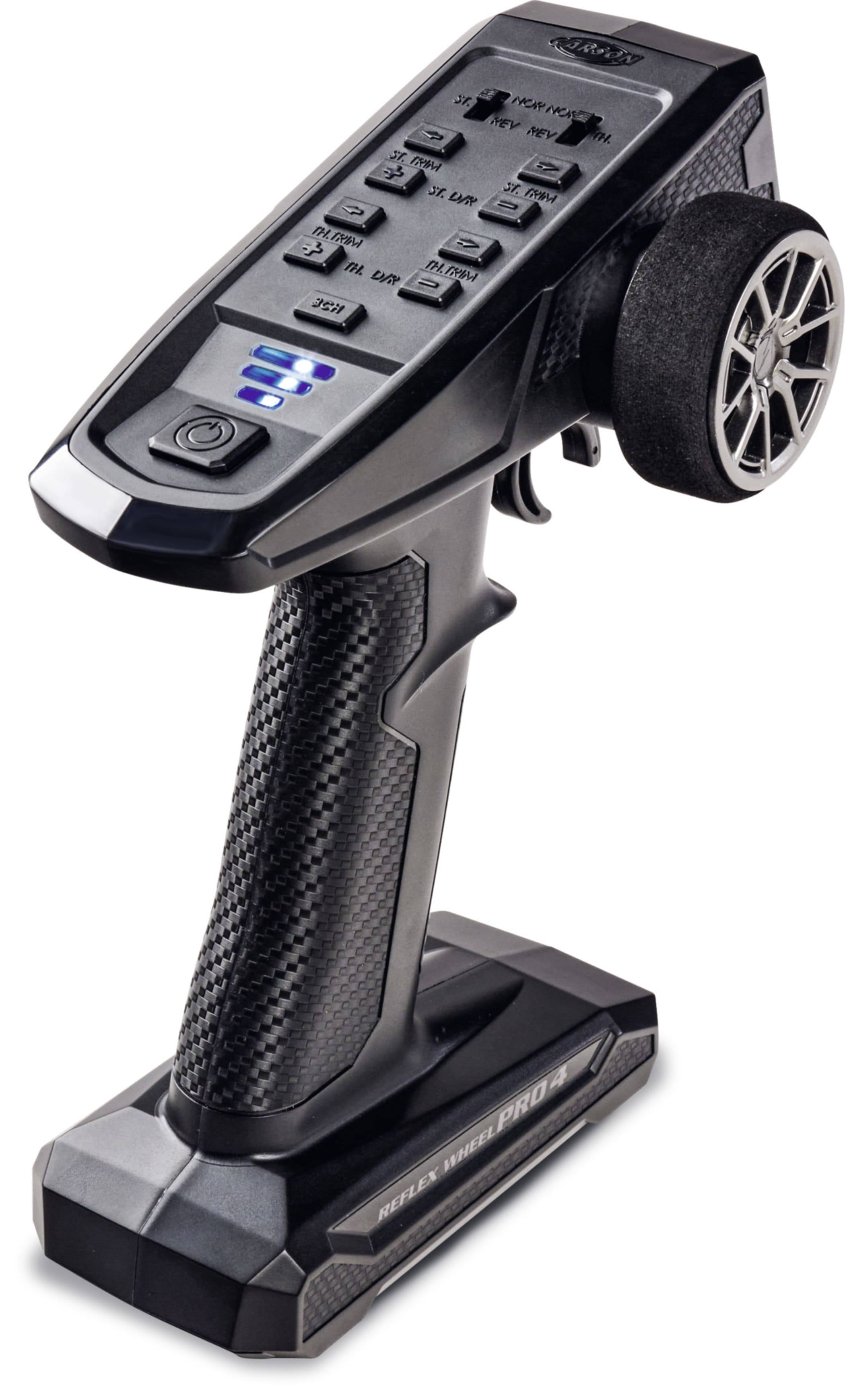 Carson Reflex Wheel Pro 4 Fernsteuerung mit Servo 5kg Carson Reflex Wheel Pro 4 Fernsteuerung mit 5kg Servo fuer RC Modelle