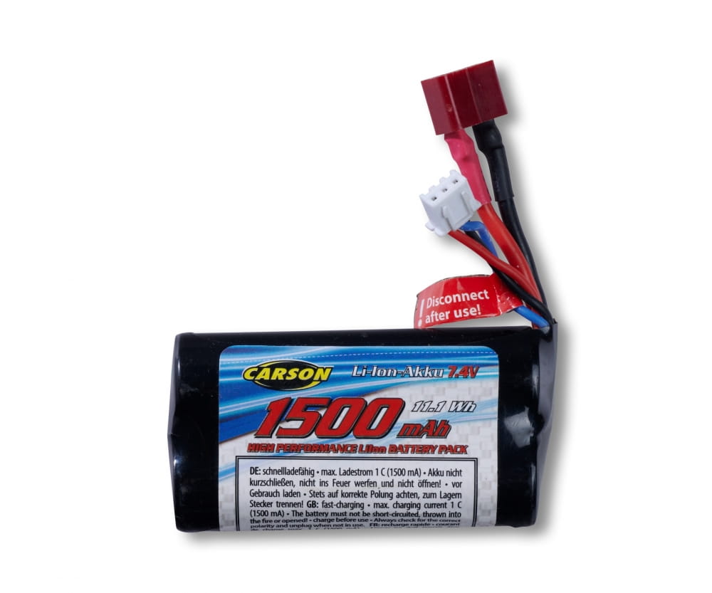 Carson 7,4V 1500mAh Akku Li-Ion T-Pl Carson 7_4V 1500mAh Akku Li-Ion T-Pl - RC-Zubehoer