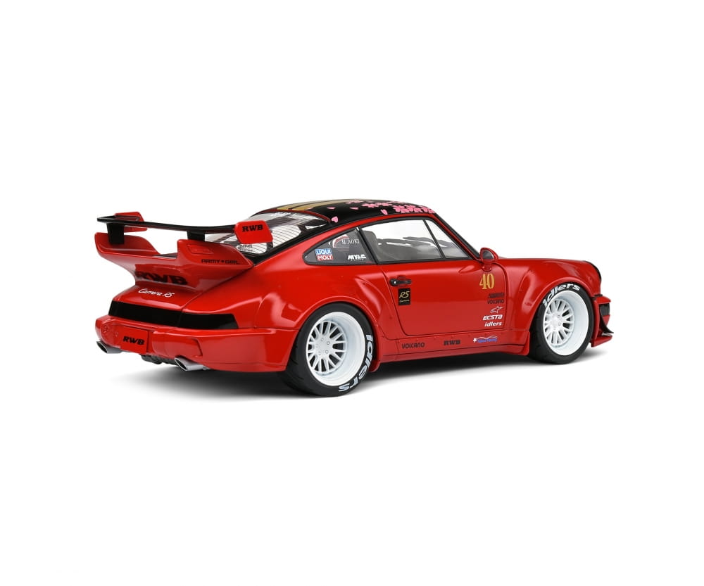 Solido RWB 964 Red Sakura Rot Standmodellauto im Massstab 1_18
