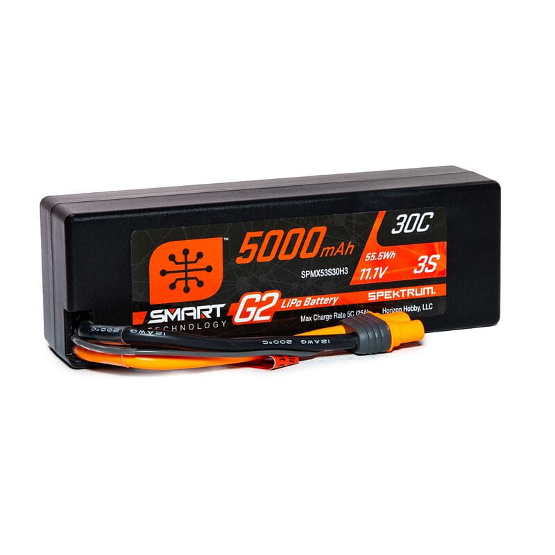 Spektrum Lipo Akku 5000mAh 3S 11,1V Smart G2 30C Hard Case IC3