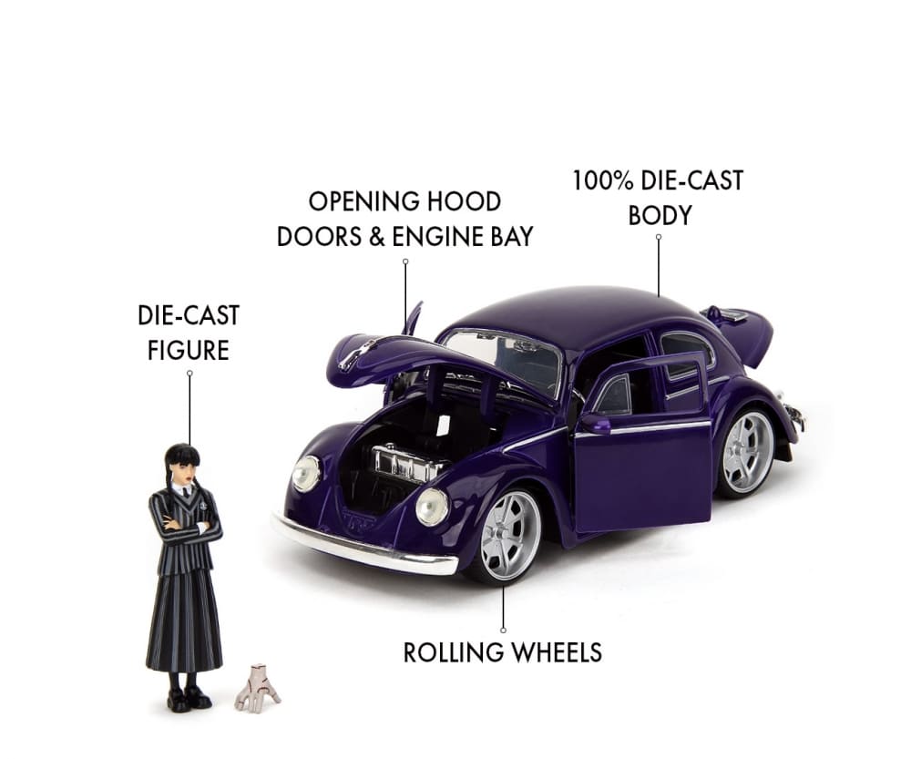 Jada Wednesday Volkswagen Beetle 1:24 Modellauto