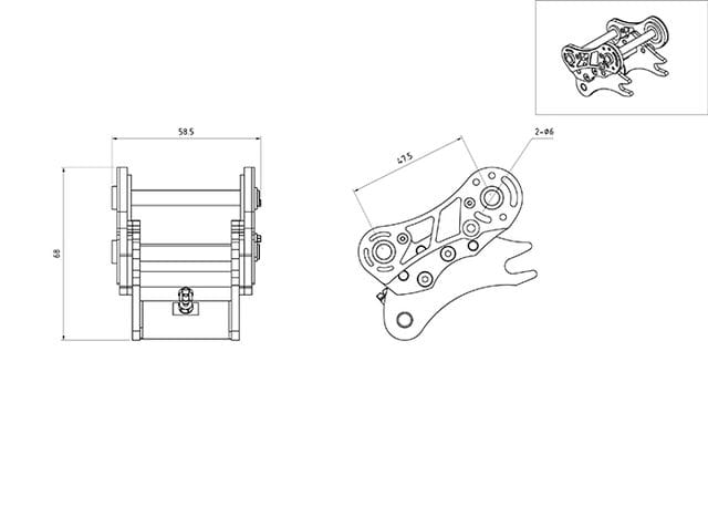Lesu Schnellwechsler hydraulisch fuer 74t-Bagger - RC-Zubehoer