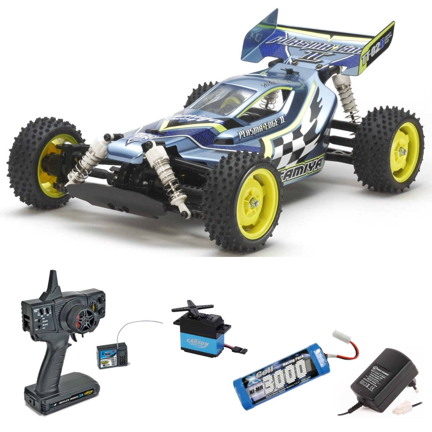 Tamiya RC Elektro Buggy Plasma Edge 2 1:10 2,4Ghz Komplett Set