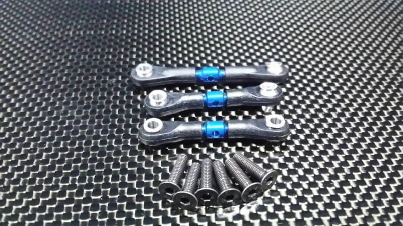 GPM Alu Spurstangen mit Kugelpfannen blau für Tamiya TT02 GPM Alu Spurstangen mit Kugelpfannen blau fuer Tamiya TT02 - RC-Zubehoer