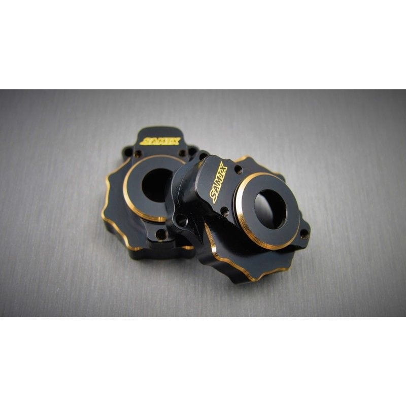 SAMIX Messing Portal Achsschenkel Gehaeuse schwarz fuer Traxxas TRX4 - 6 - RC-Zubehoer