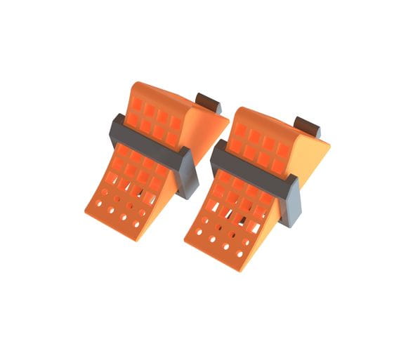 Thicon 1_14 Hemmschuhe leuchtorange mit Halter schwarz 2Stueck - RC-Zubehoer