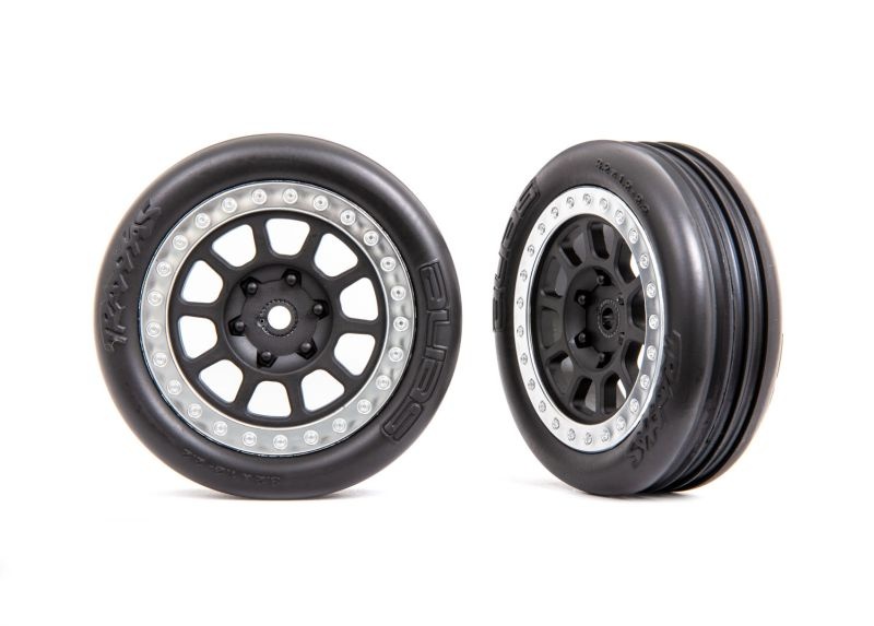 Traxxas Alias Reifen auf Felge Bandit 2.2 Graphite-grau Satin-Chrom