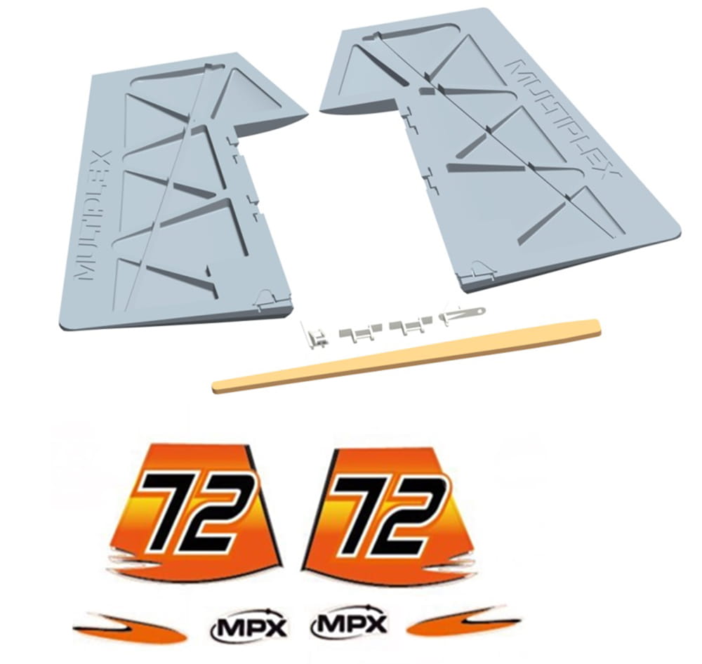 Multiplex Seitenruder _Schaumteile weiss_Extra 330 S - RC-Zubehoer