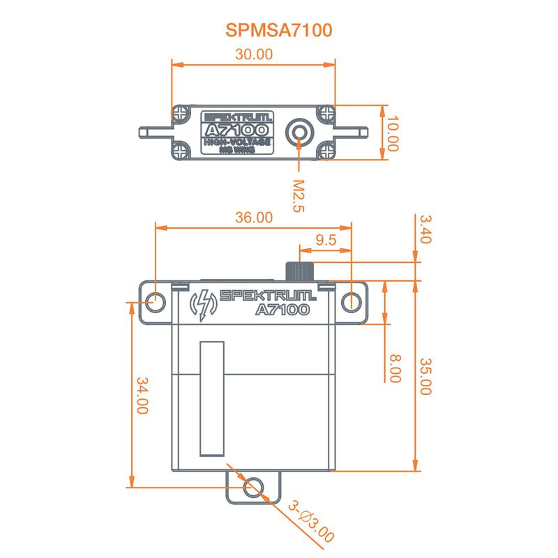 Spektrum A7100 MT/MS MG HV Wing Servo