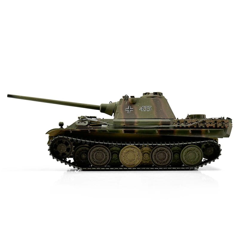 Torro Panther F RC Panzer 1_16 Pro IR Kanonen-Rauch Vollmetall Tarn Holzkiste