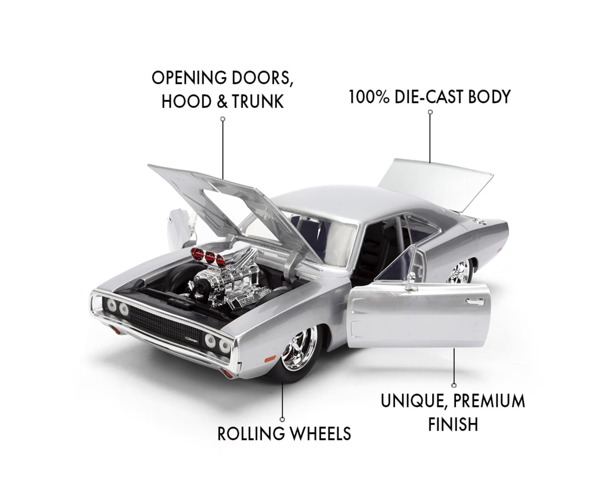Jada Toys Fast _ Furious Anniversary Dom's Dodge Charger R_T 1_24 Silber