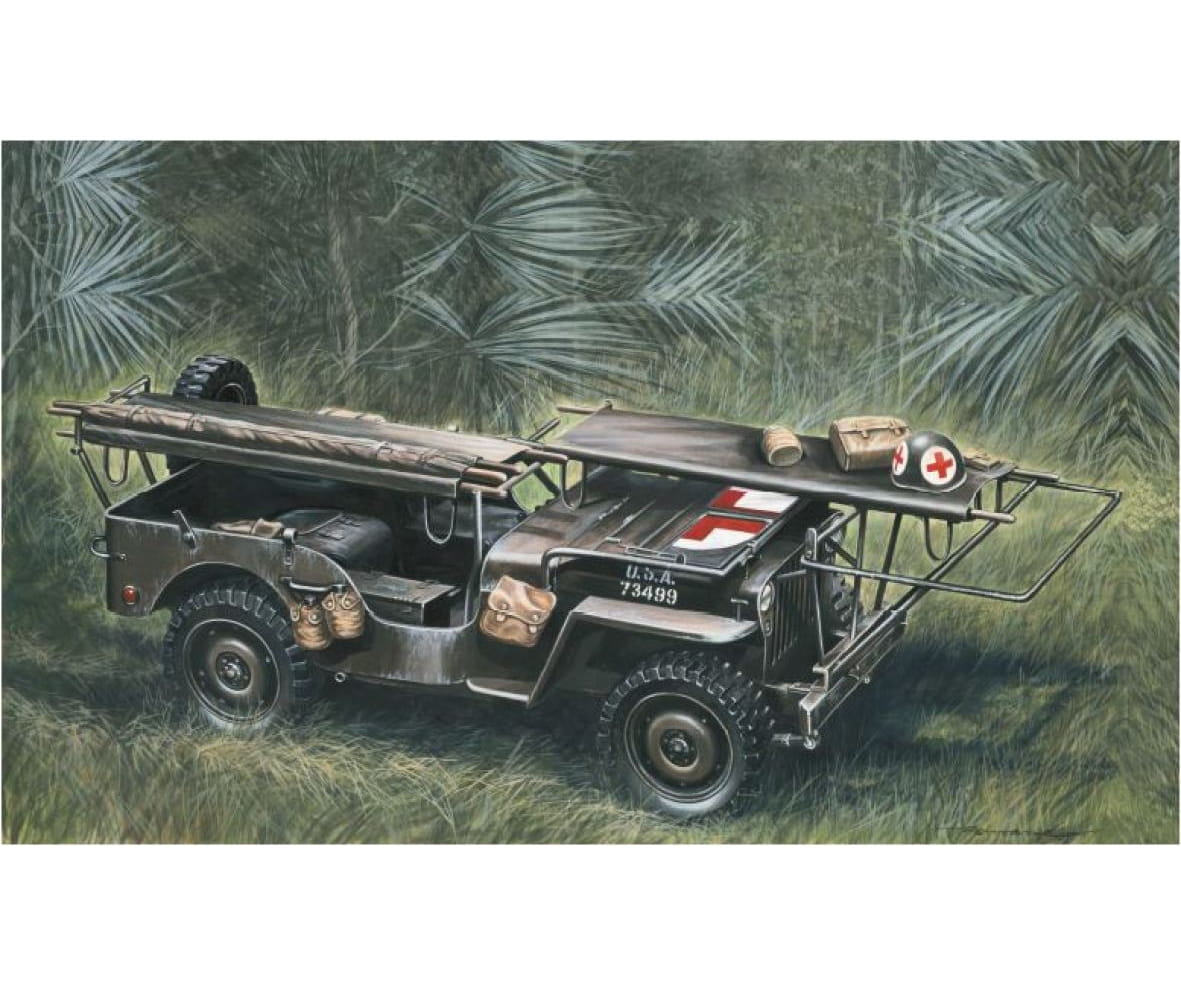 Italeri 1:35 1/4 Ton 4x4 Krankenwagen Jeep