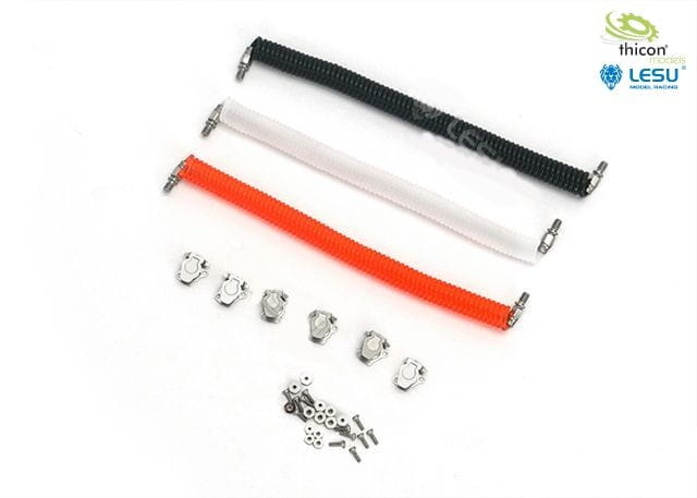 Lesu Druckluft-Kabel-Set rot/schwarz/weiß mit Anschlüssen