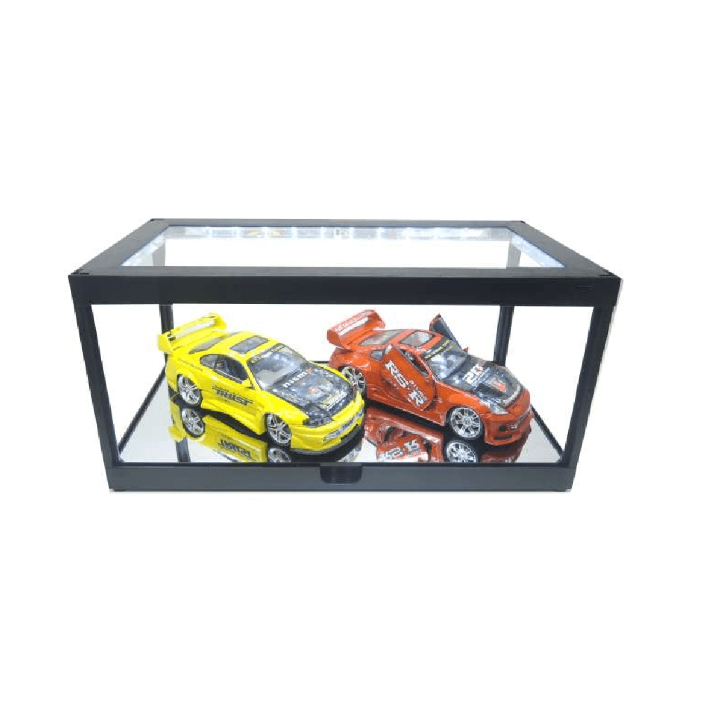 Triple9 Modellauto Vitrine schwarz LED beleuchtet 1_18-1_32 mit Spiegelboden_