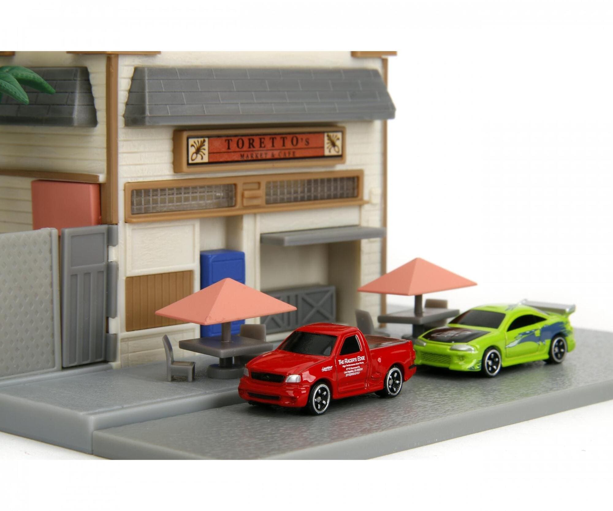 Jada Toys Fast _ Furious Toretto’s Cafe Nanoscene mit 2 Die-Cast Fahrzeugen