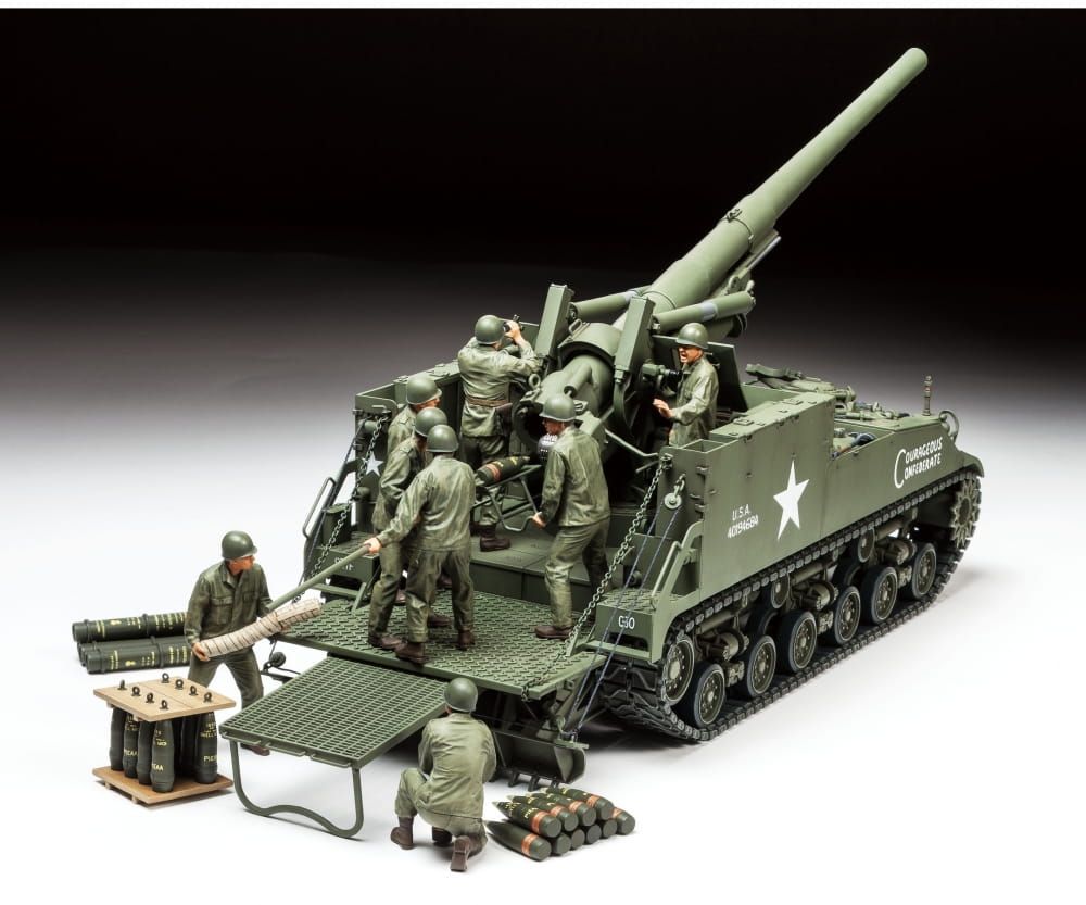 Tamiya US M40 155mm Haubitze (8) 1:35 Plastik Modellbau Militär Bausatz