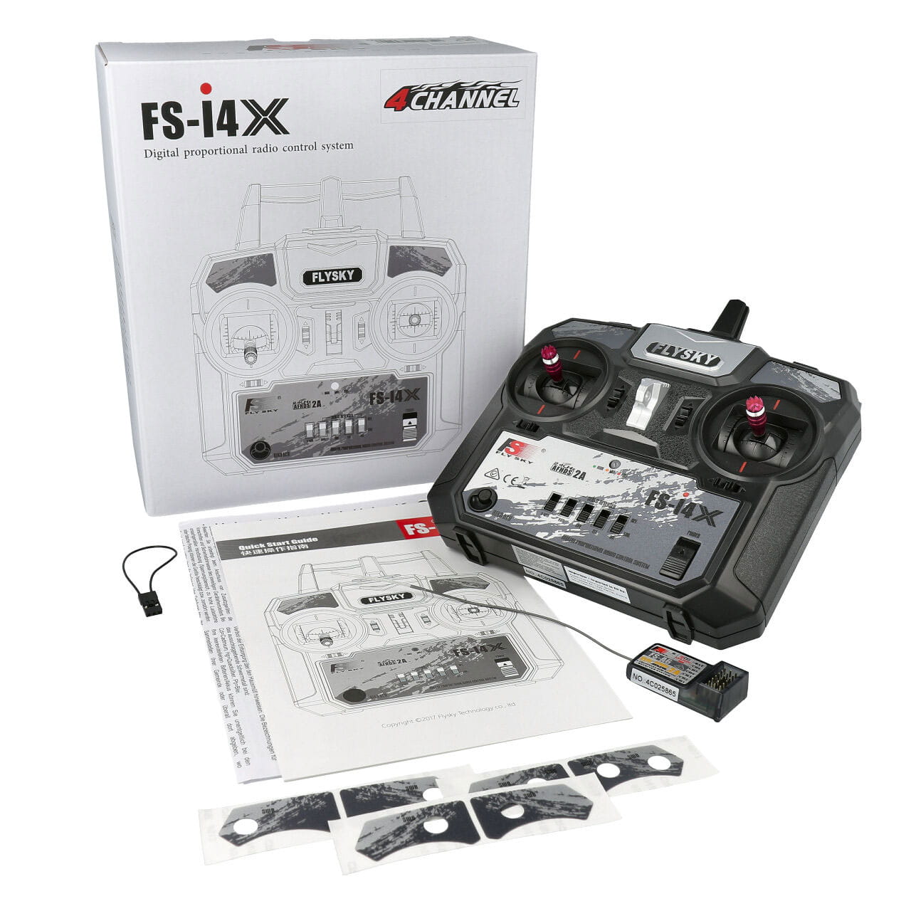 Flysky i4X Fernsteuerung Sender mit 4 Kanal Empfaenger - RC-Zubehoer