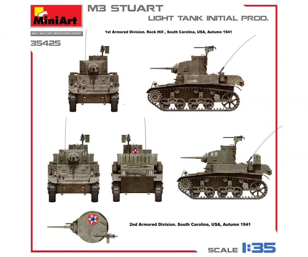 MiniArt 1_35 M3 Stuart leichter Pz_ fruehe Prod. Plastik Modellbausatz - RC-Zubehoer