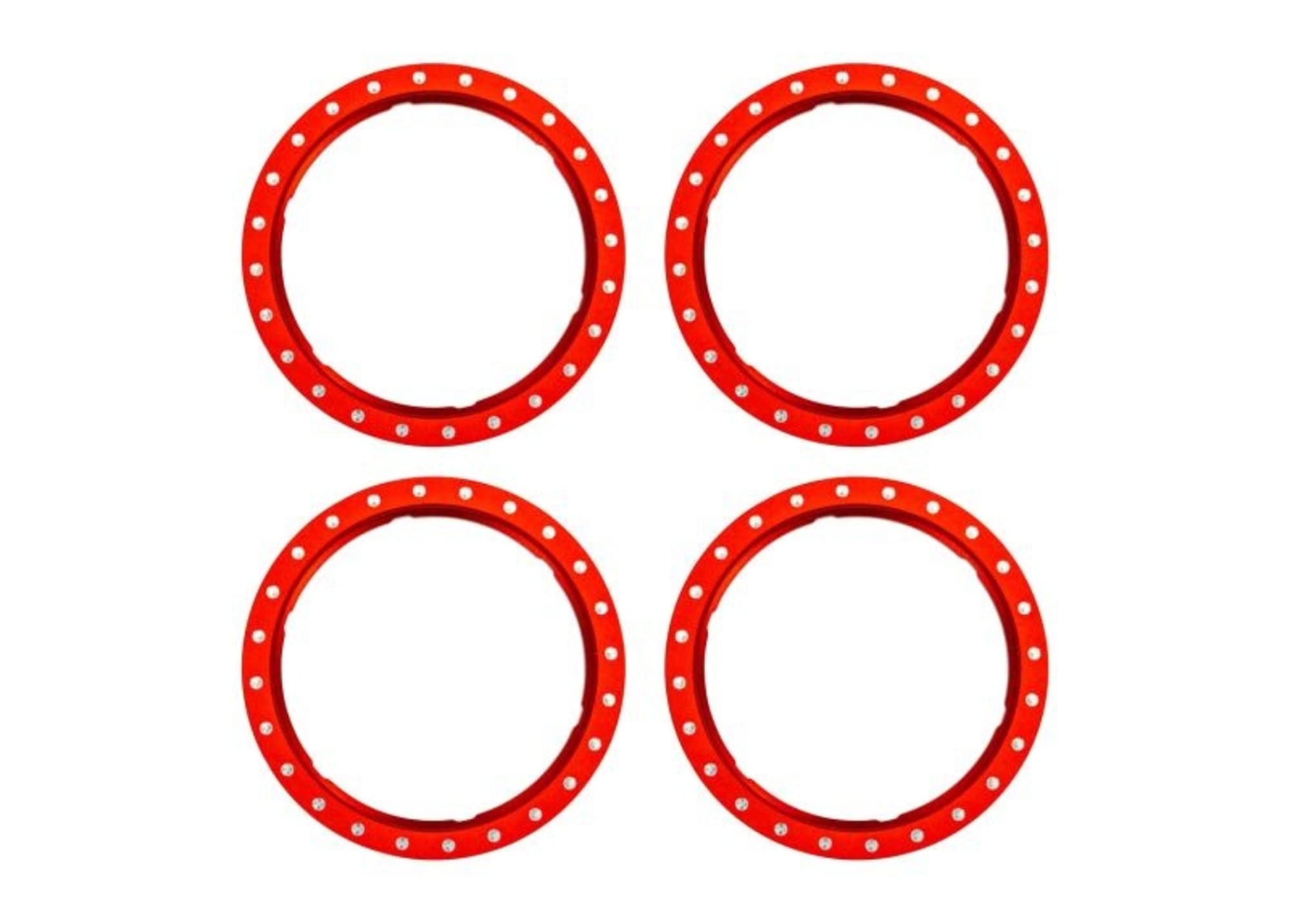 Traxxas Pro Scale Beadlock Ringe Aluminium rot _4_ fuer RC Modelle