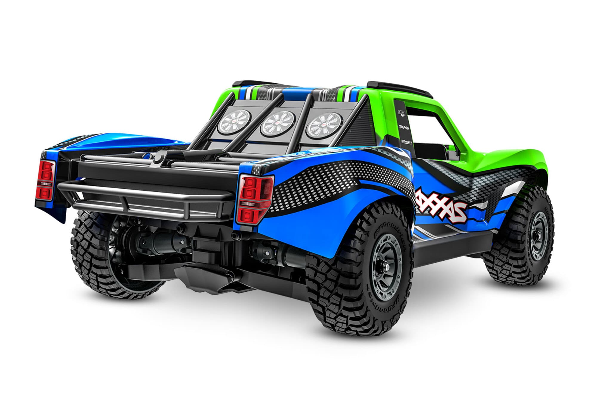 Traxxas Mini-Slash BL-2S 4x4 Gruen Short Course RC Truck mit Akku und Ladegeraet