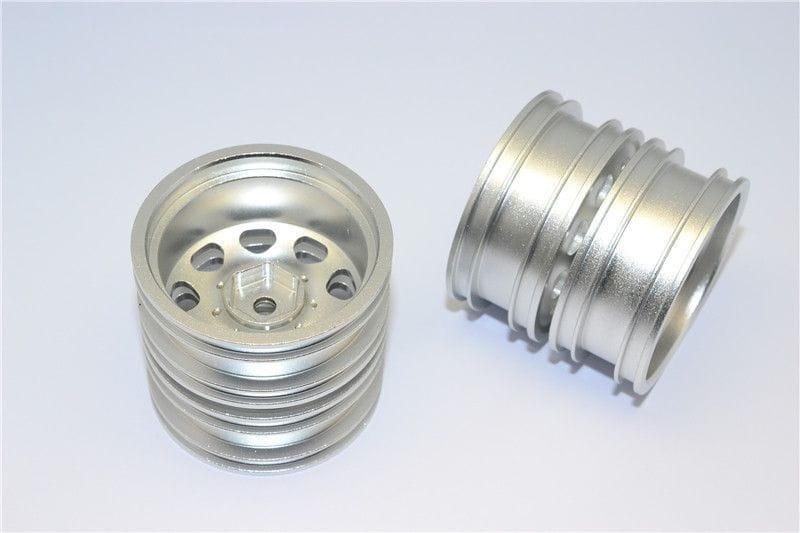 GPM Alu 9-Loch Felgen hinten silber für Tamiya King Hauler, Aeromax, Globeliner, MB 1838ls/1850l