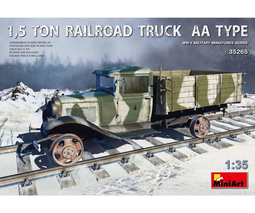 MiniArt 1:35 1,5to Schienen-LKW AA Ty Plastik Modellbausatz